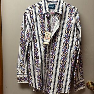 Wrangler Multicolor Aztec-Pattern Button-Down Shirt